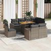 vidaXL Set Divano da Giardino 9 pz con Cuscini Grigio in Polyrattan