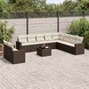 vidaXL Set Divani da Giardino 11 pz con Cuscini Polyrattan Marrone