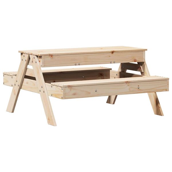 vidaXL Tavolo Picnic con Sabbiera per Bambini Legno Massello di Pino