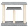 vidaXL Pali Tiragraffi per Gatti con Piattaforme Grigio Chiaro 62,5 cm