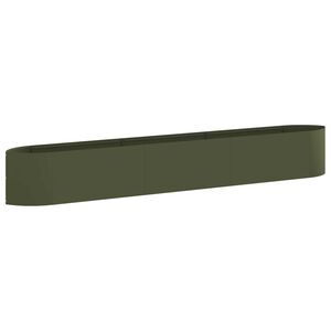 vidaXL Letto rialzato da giardino Verde Oliva 300 x 40 x 40 cm Acciaio
