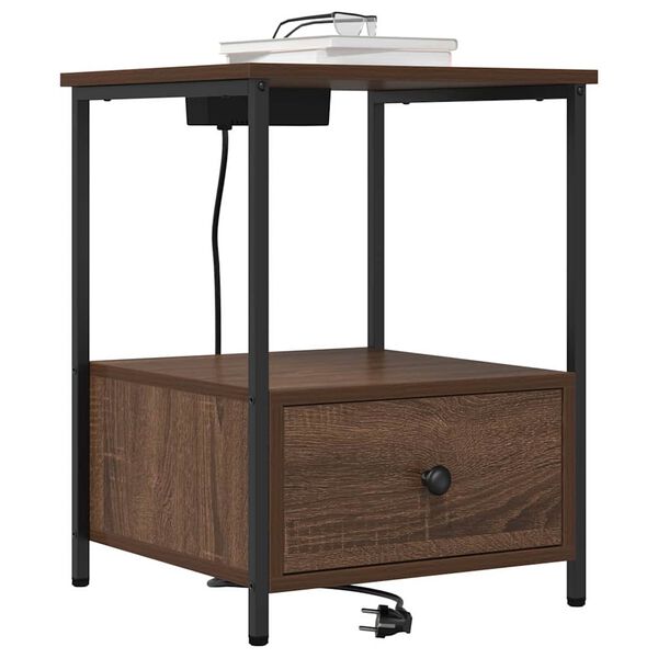 vidaXL Armadio da Notte con cassetto Rovere Marrone 42 x 41 x 56 cm