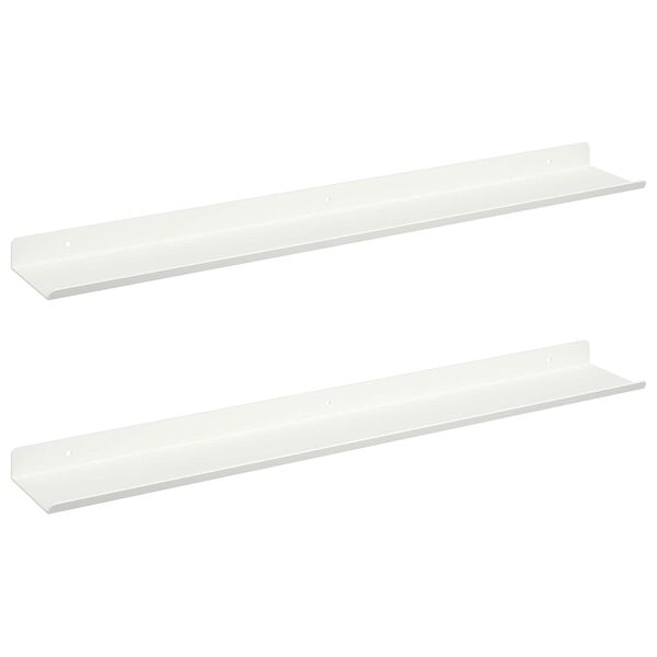 vidaXL Mensola sospesa 2 pcs Bianco 60 x 9 x 2,5 cm Acciaio