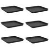 vidaXL Vassoio Quadrato per Fiori 6 pz Nero 32 x 32 x 2,5 cm Plastica
