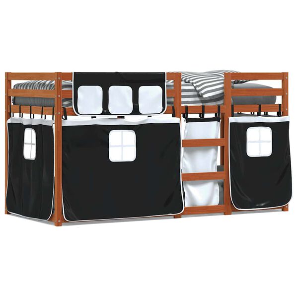 vidaXL Letto a Castello senza Materasso Bianco e Nero 90x200cm in Pino