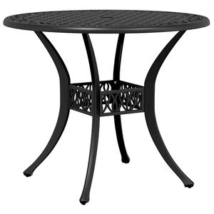 vidaXL Tavolo da Giardino Nero &Oslash;90x75 cm in Alluminio Pressofuso