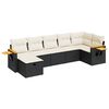 vidaXL Set Divani da Giardino con Cuscini 7pz Nero Polyrattan