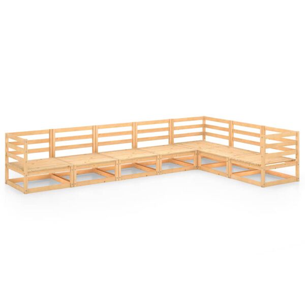 vidaXL Set Divani da Giardino 7 pz in Legno Massello di Pino