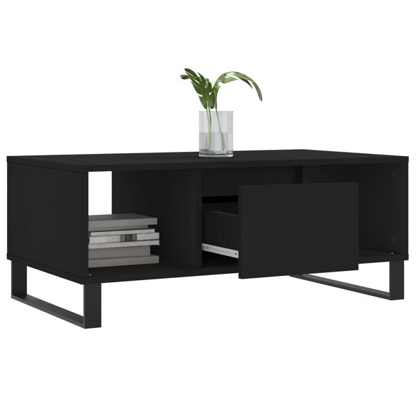 vidaXL Tavolino da Salotto Nero 90x50x36,5 cm in Legno Multistrato