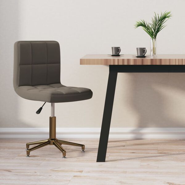 vidaXL Sedia da Pranzo Girevole Grigio Scuro in Velluto