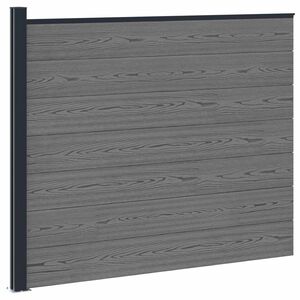 vidaXL Pannello di Recinzione WPC e Alluminio Grigio