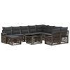 vidaXL Set Divano da Giardino 11 pz Grigio e Grigio Scuro polyrattan