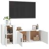 vidaXL Set di Mobili Porta TV 2 pz Bianco in Legno Multistrato