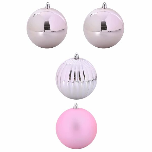 vidaXL Set di palline di Natale XXL 4 pcs Rosa Plastica