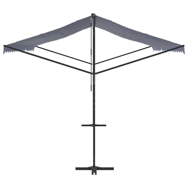 vidaXL Tenda da Sole Blu e Bianca 500x300 cm in Tessuto e Acciaio