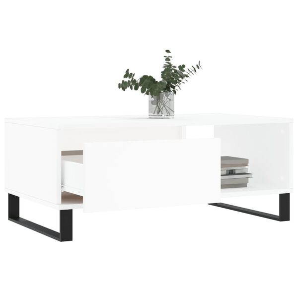 vidaXL Tavolino da Salotto Bianco 90x50x36,5 cm in Legno Multistrato