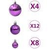 vidaXL Set Palline di Natale 100 pz Viola