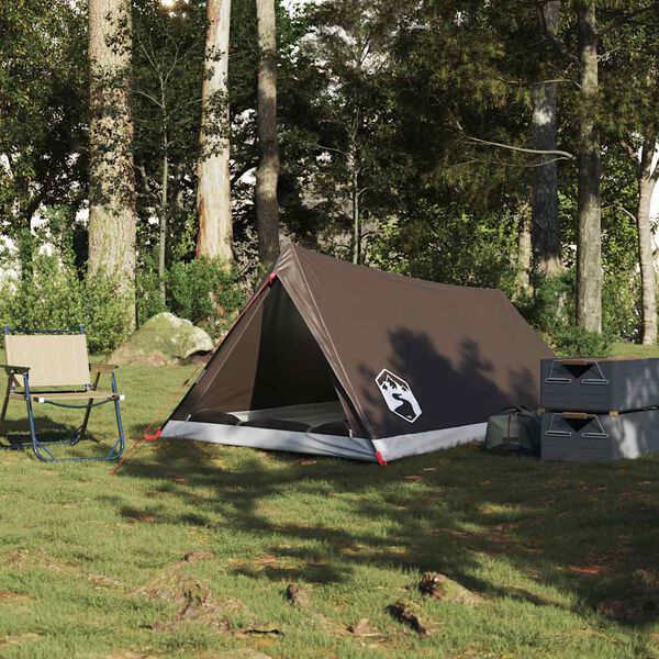 vidaXL Tenda da Campeggio per 2 Persone Marrone Impermeabile