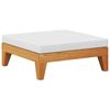 vidaXL Poggiapiedi con Cuscino Bianco Crema in Massello d'Acacia