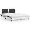 vidaXL Letto con Materasso Zadar Bianco e Nero 160x200cm Similpelle