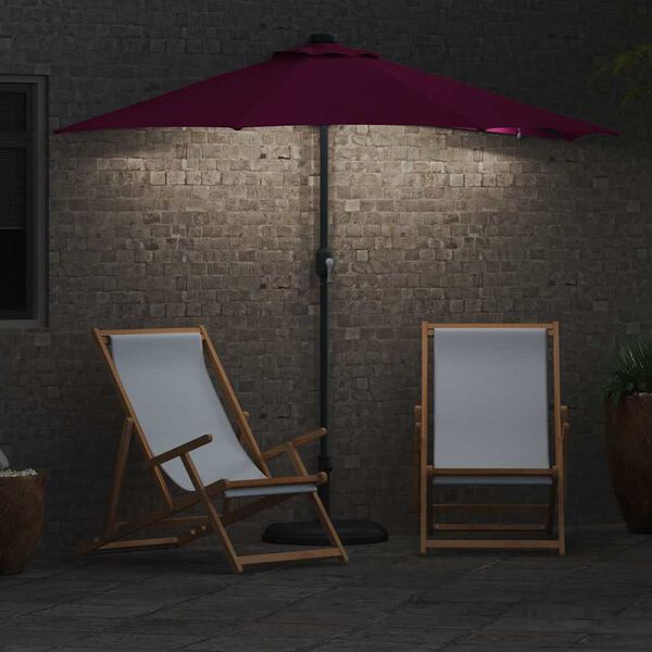 vidaXL Ombrello da giardino Rosso Bordeaux 294 x 150 x 223 cm