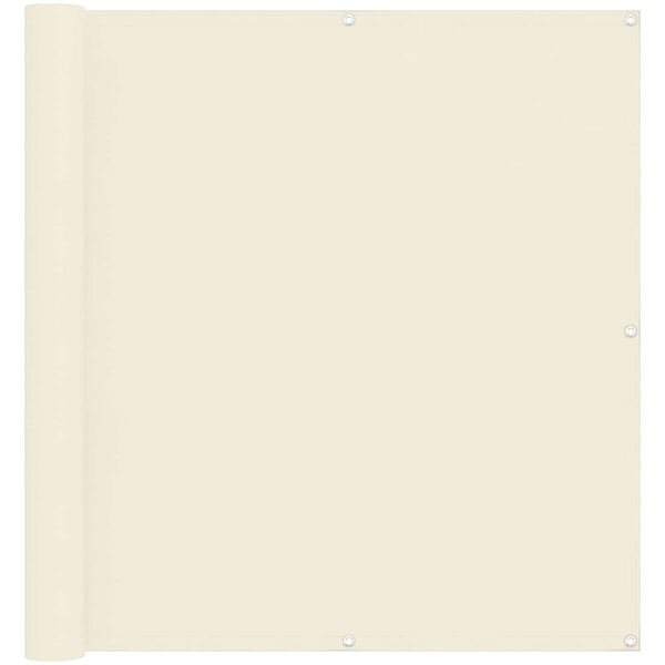 vidaXL Schermo da balcone Crema 110 x 500 cm Tessuto Oxford