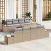 vidaXL Set Divano da Giardino con cuscino 9 pcs Beige Poly Rattan