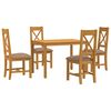 vidaXL Set da pranzo 5 pz Grigio Legno di Quercia Massello