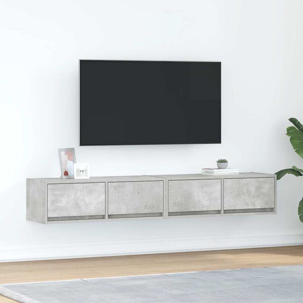 vidaXL Mobili TV 2 pz Grigio Cemento 80x31x25,5cm in Legno Multistrato
