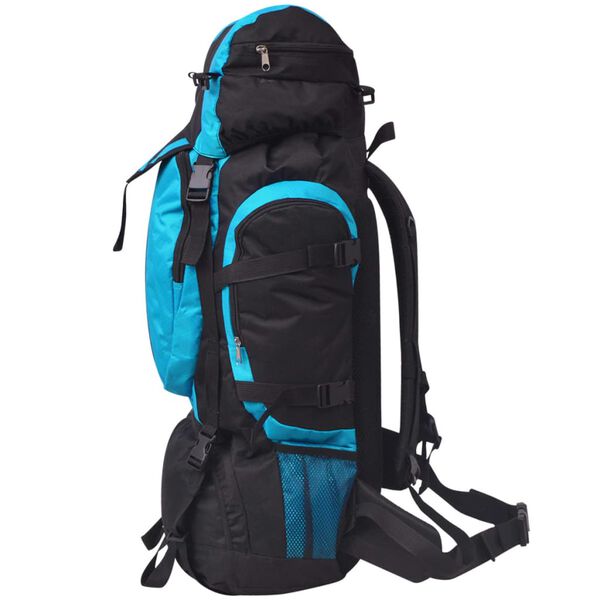 vidaXL Zaino da Escursioni XXL 75 L Nero e Blu