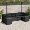 vidaXL Set Divani da Giardino con Cuscini 7pz Nero Polyrattan