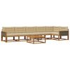 vidaXL Set di divani da esterno con cuscino 7 pcs Naturale e Beige