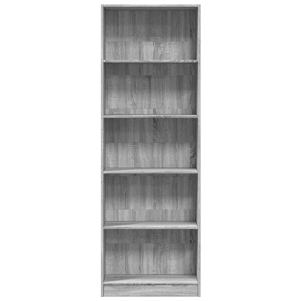 vidaXL Libreria Grigio Sonoma 60x24x176 cm in Legno Multistrato