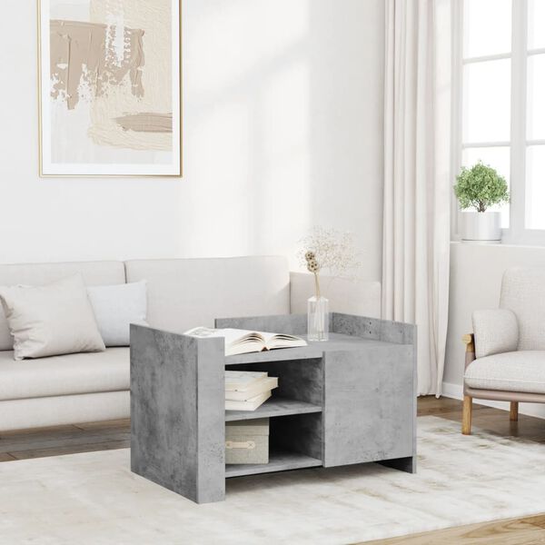 vidaXL Tavolino Salotto Grigio Cemento 80x50x50 cm Legno Multistrato