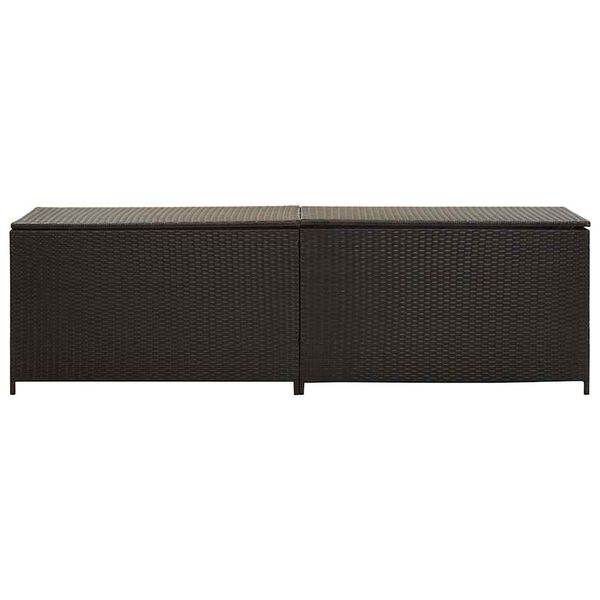 vidaXL Baule da Giardino in Polyrattan 200x50x60 cm Marrone