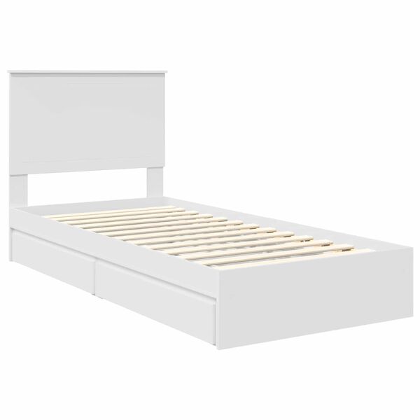 vidaXL Letto con Contenitore Bianco 90 x 200 cm Legno multistrato