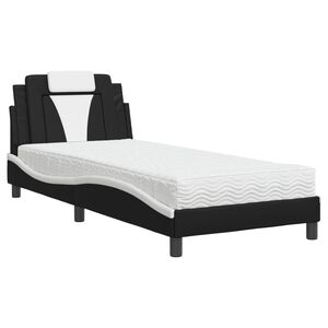 vidaXL Letto Viana con Materasso Nero e Bianco 80x200 cm in Similpelle