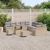 vidaXL Set Divano da Giardino con cuscino 13 pcs Beige Poly Rattan