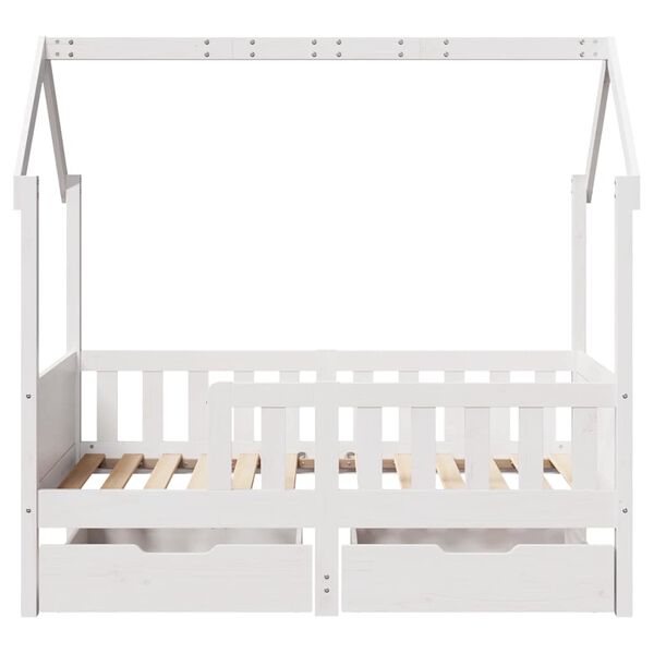 vidaXL Giroletto Bambini con Cassetti 70x140 cm Legno Massello di Pino