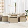 vidaXL Set Divano da Giardino 7 pcs Beige Rattan in Polipropilene