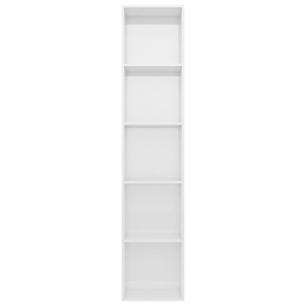 vidaXL Libreria Bianco Lucido 40x30x189 cm in Legno Multistrato