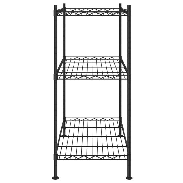 vidaXL Scaffale a 3 Livelli 60x35x76 cm Nero 150 kg
