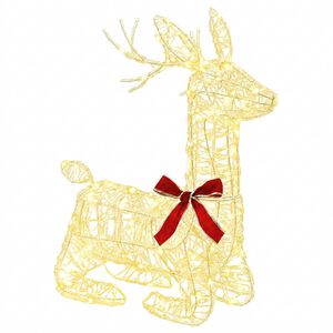 vidaXL Renna di Natale 3D LOVIISA 140 LED Bianco caldo 55 x 22 x 63 cm
