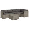 vidaXL Set Divani da Giardino 6 pz con Cuscini in Polyrattan Grigio