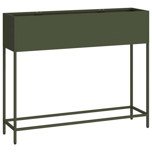 vidaXL Vaso da Giardino Rialzato Oliver verde 100 x 26 x 82 cm Acciaio