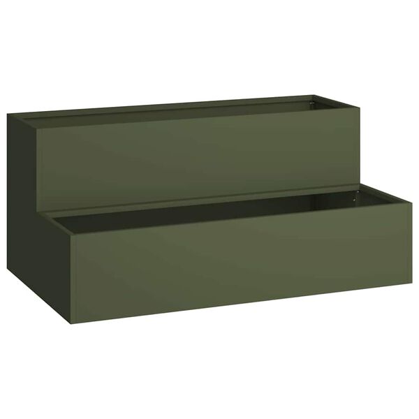 vidaXL Vaso da giardino Verde oliva 100 x 60 x 45 cm
