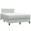 vidaXL Letto a Molle con Materasso e LED Grigio Chiaro 120x220cm Velluto
