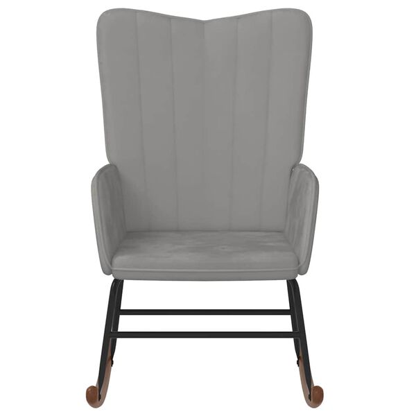 vidaXL Sedia a Dondolo Grigio Chiaro in Velluto