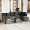 vidaXL Set Divano da Giardino 8 pcs Grigio Poly Rattan