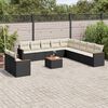 vidaXL Set Divani da Giardino 12 pz con Cuscini Nero in Polyrattan